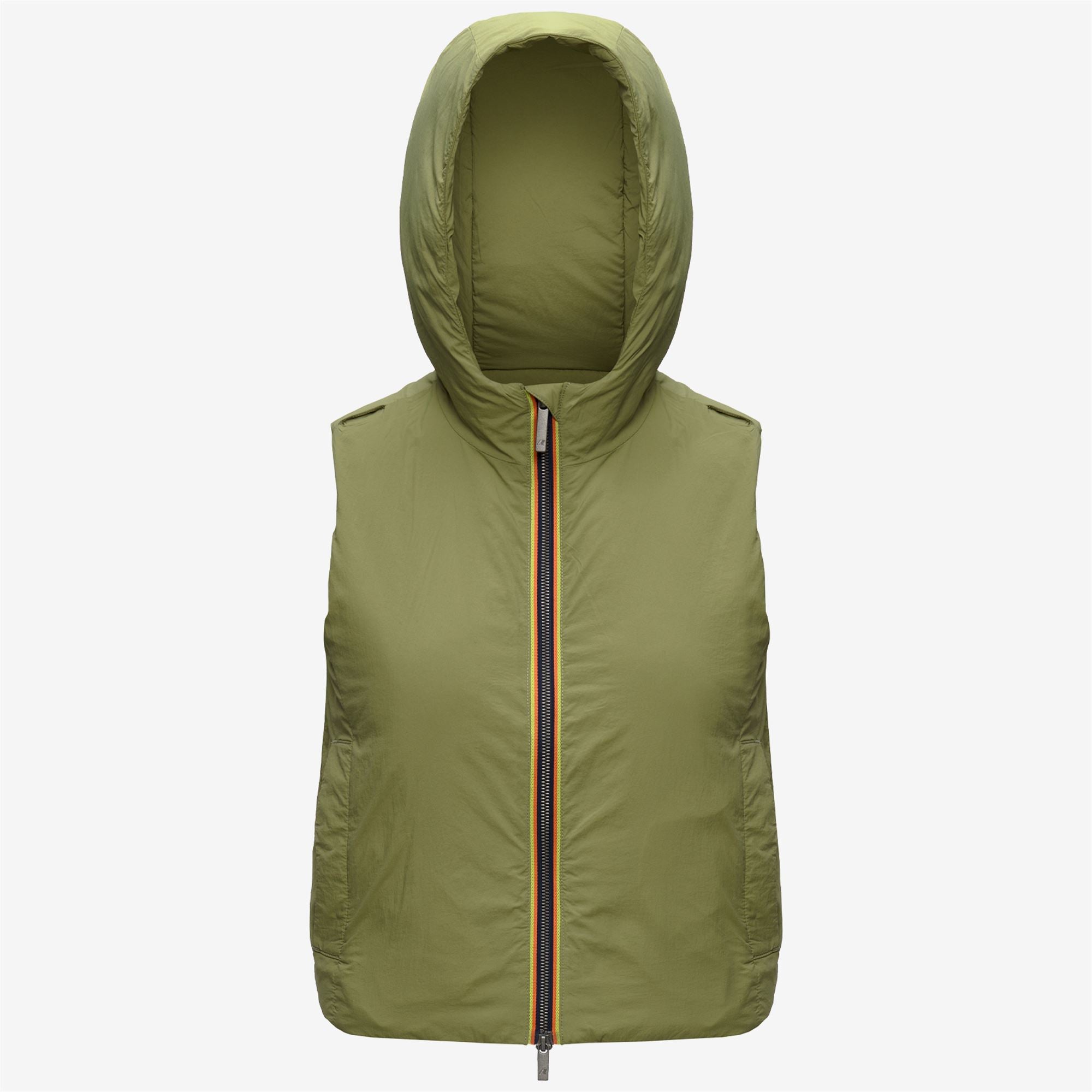 k-way-lana-wool-nylon-manteau-long-femme-blue-depth-green-gold image 7