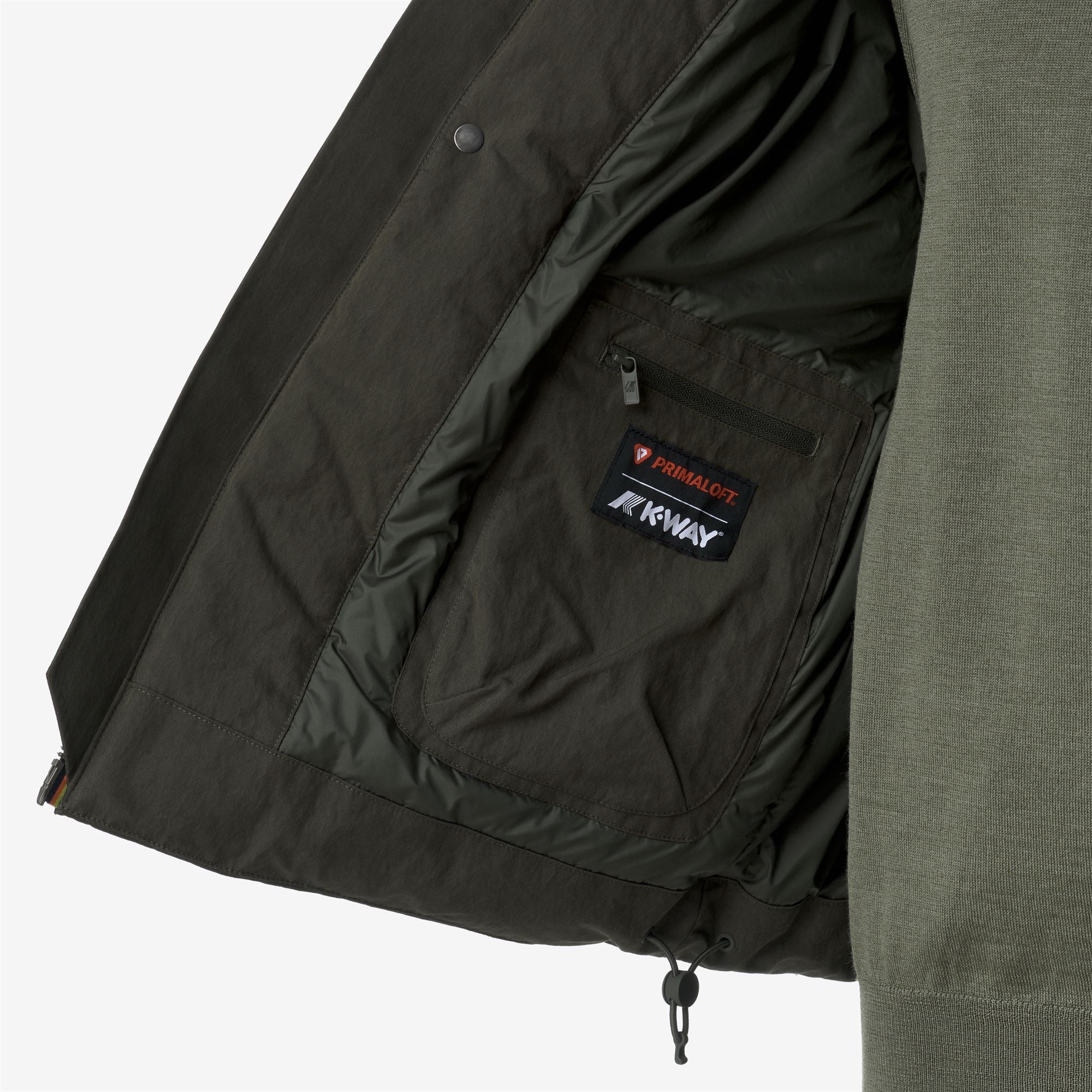 k-way-guillermo-cotton-feel-parka-court-homme-green-blackish-combo image 4
