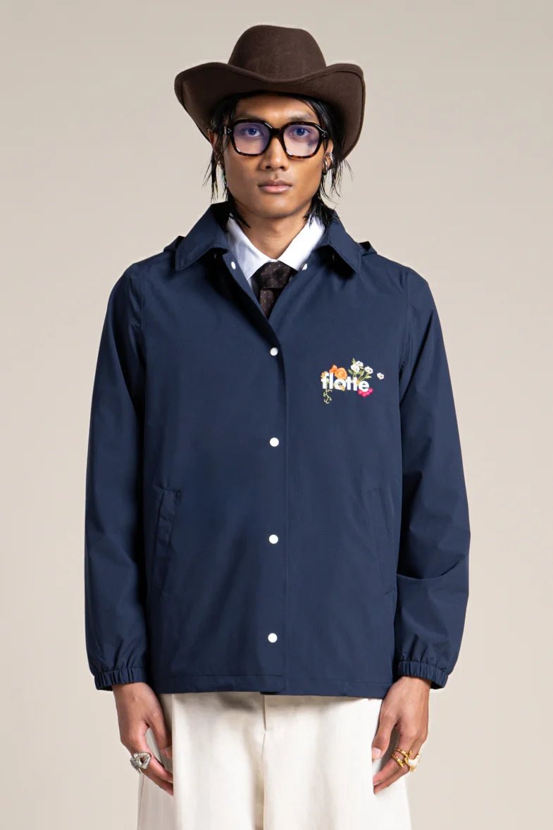 flotte-plaisance-veste-imperm-able-courte-bleu-de-travail-broderie-florale image 7