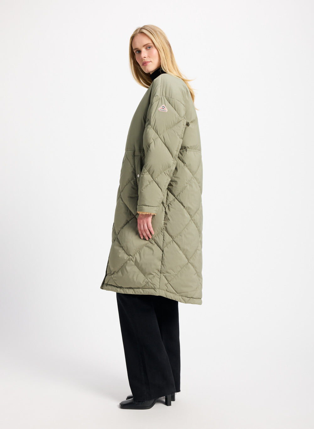 pyrenex-blossom-doudoune-longue-femme-khaki-matelassage-losanges image 3