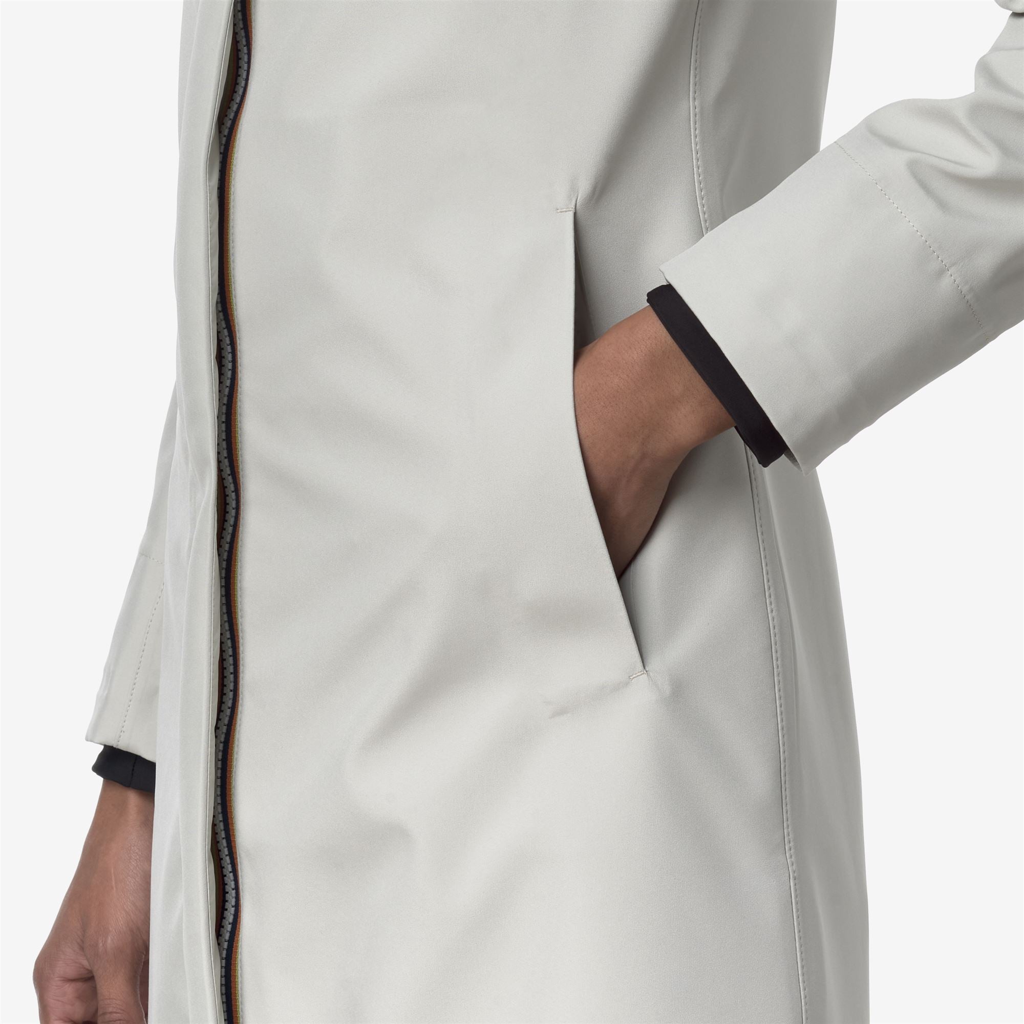 k-way-stephy-bonded-jersey-veste-longueur-3-4-femme-beige-lt image 4