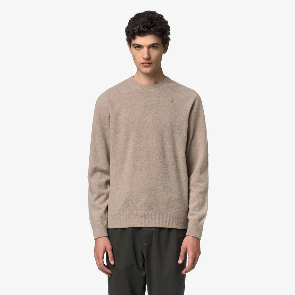 k-way-sebastien-fleece-stitch-pull-over-homme-beige-plaza image 1