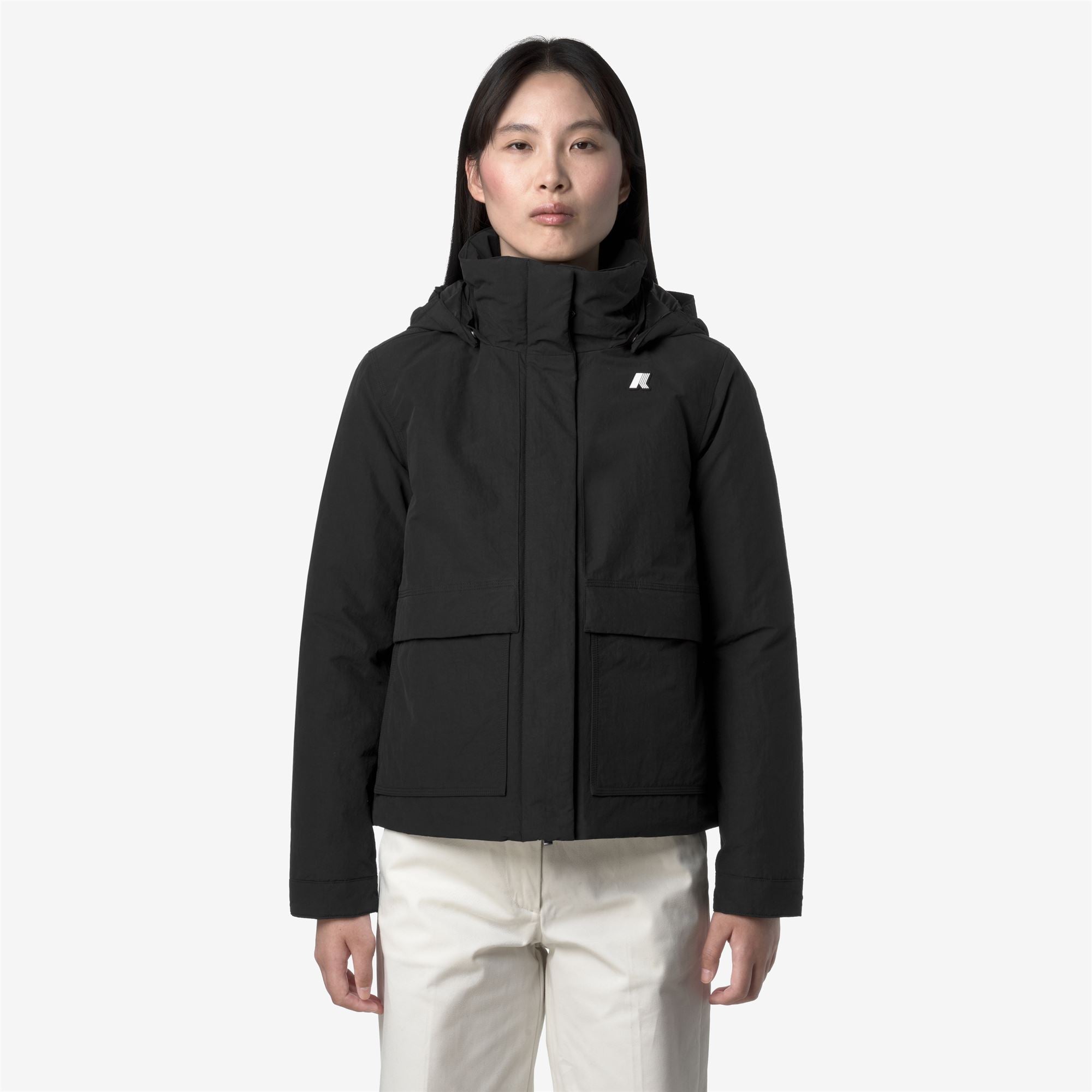 k-way-kali-warm-cotton-nylon-veste-courte-femme-black-pure image 1