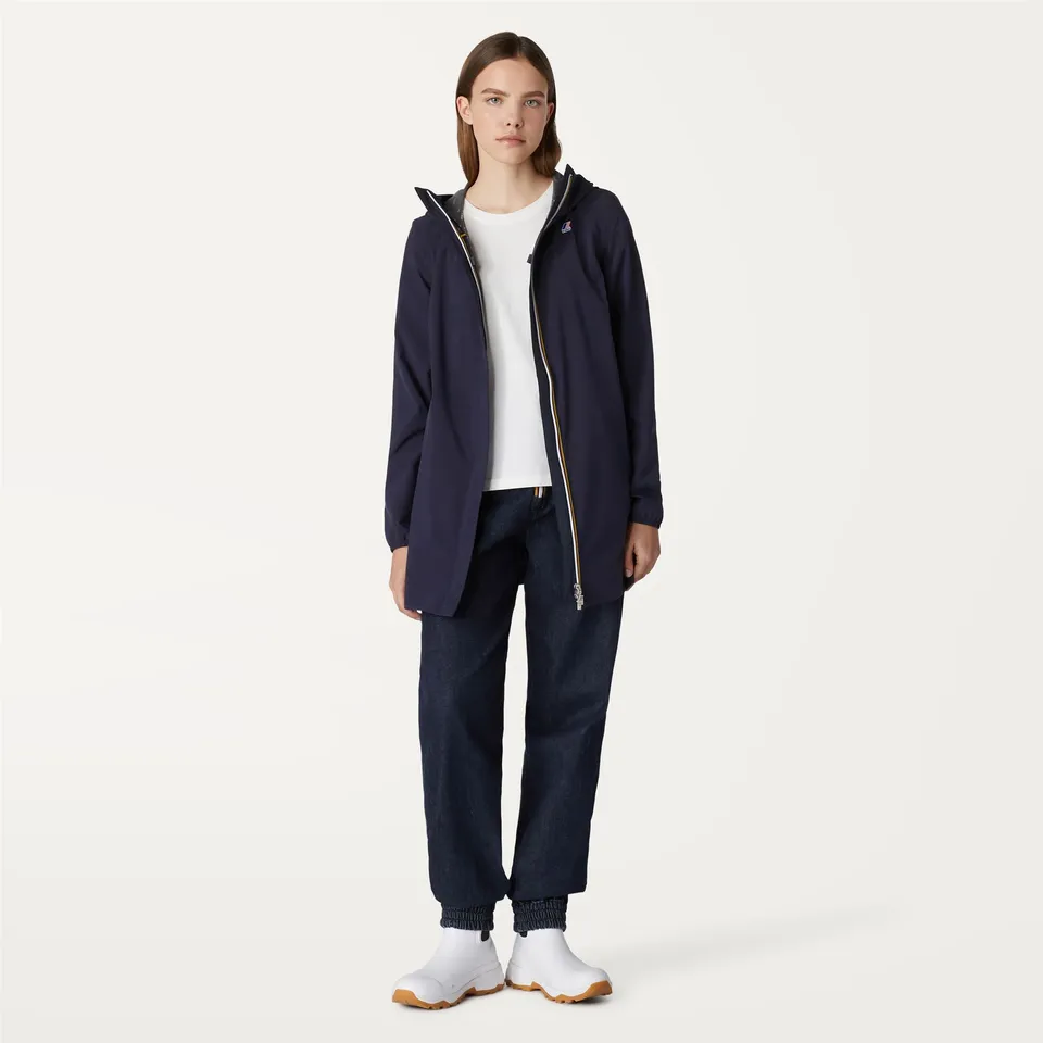 k-way-sophie-stretch-dot-veste-mi-longue-femme-blue-depth-2 image 1