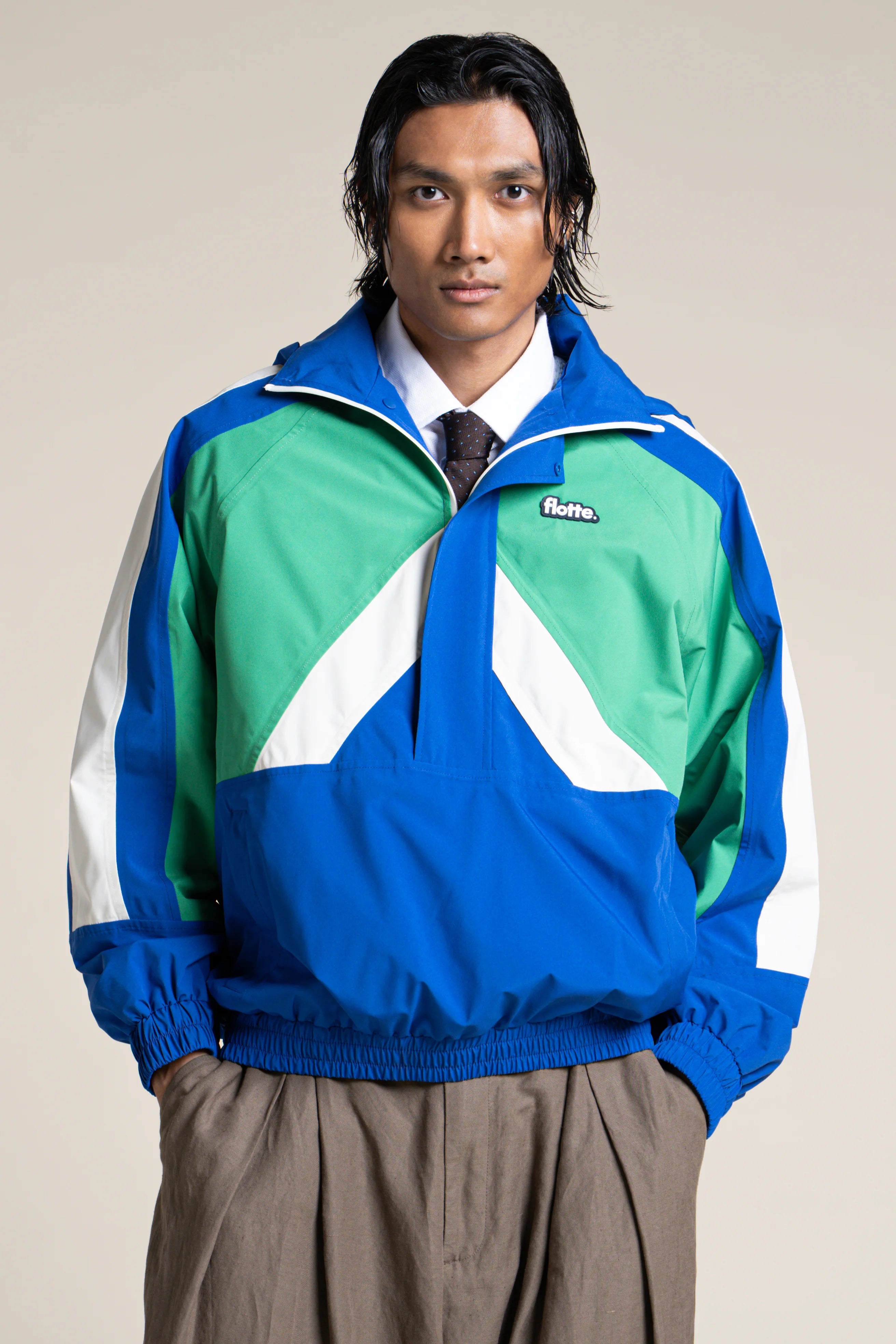 flotte-abbesses-veste-imperm-able-courte-tricolore-argile-bleu-marine image 7