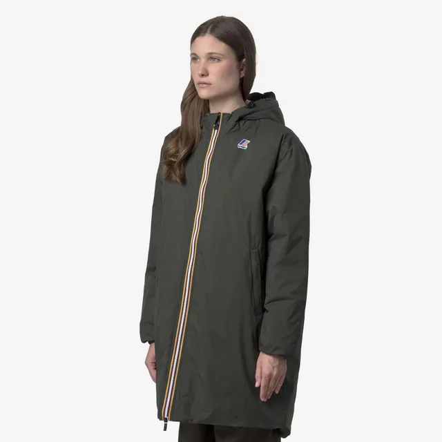 k-way-le-vrai-4-0-eiffel-east-orsetto-veste-3-4-unisexe-green-blackish image 1