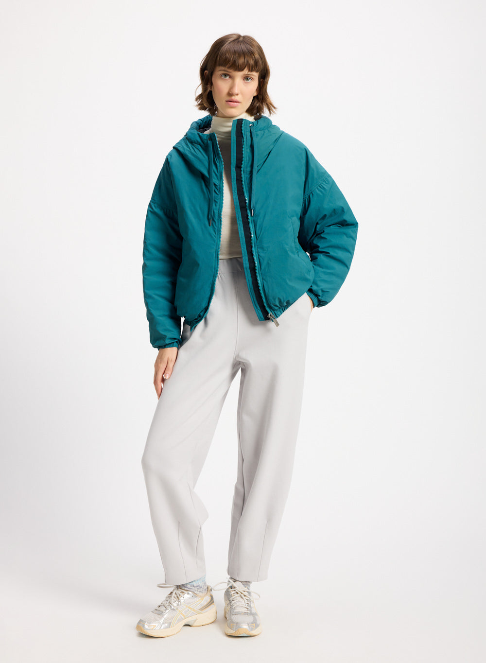 pyrenex-attitude-parka-courte-duvet-femme-bleu-turquoise image 2
