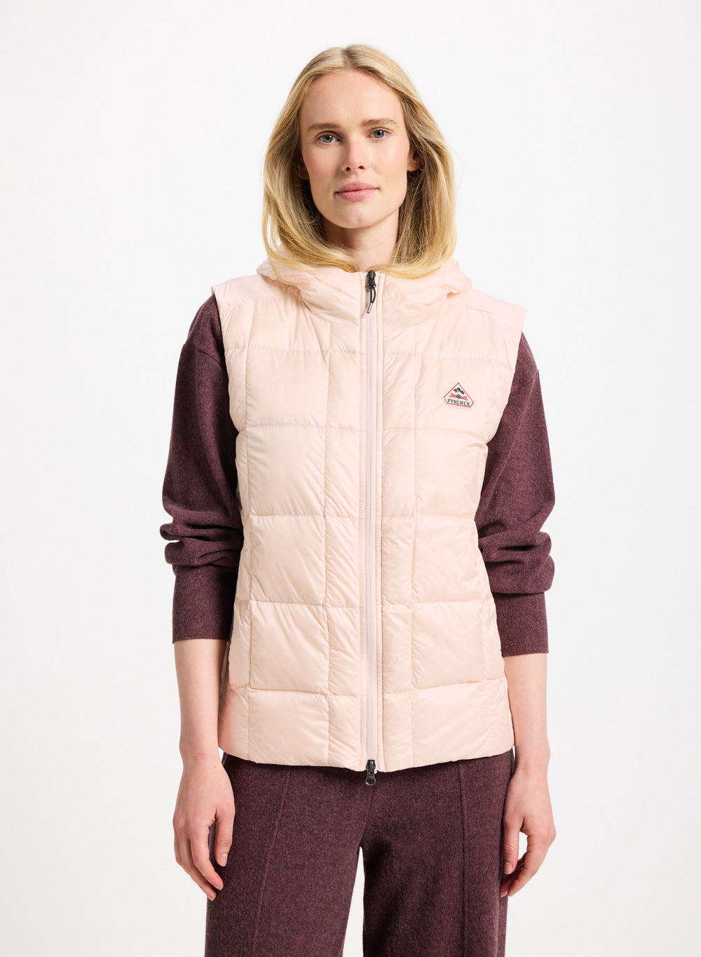 pyrenex-bassia-doudoune-sans-manches-femme-rose-poudr image 1