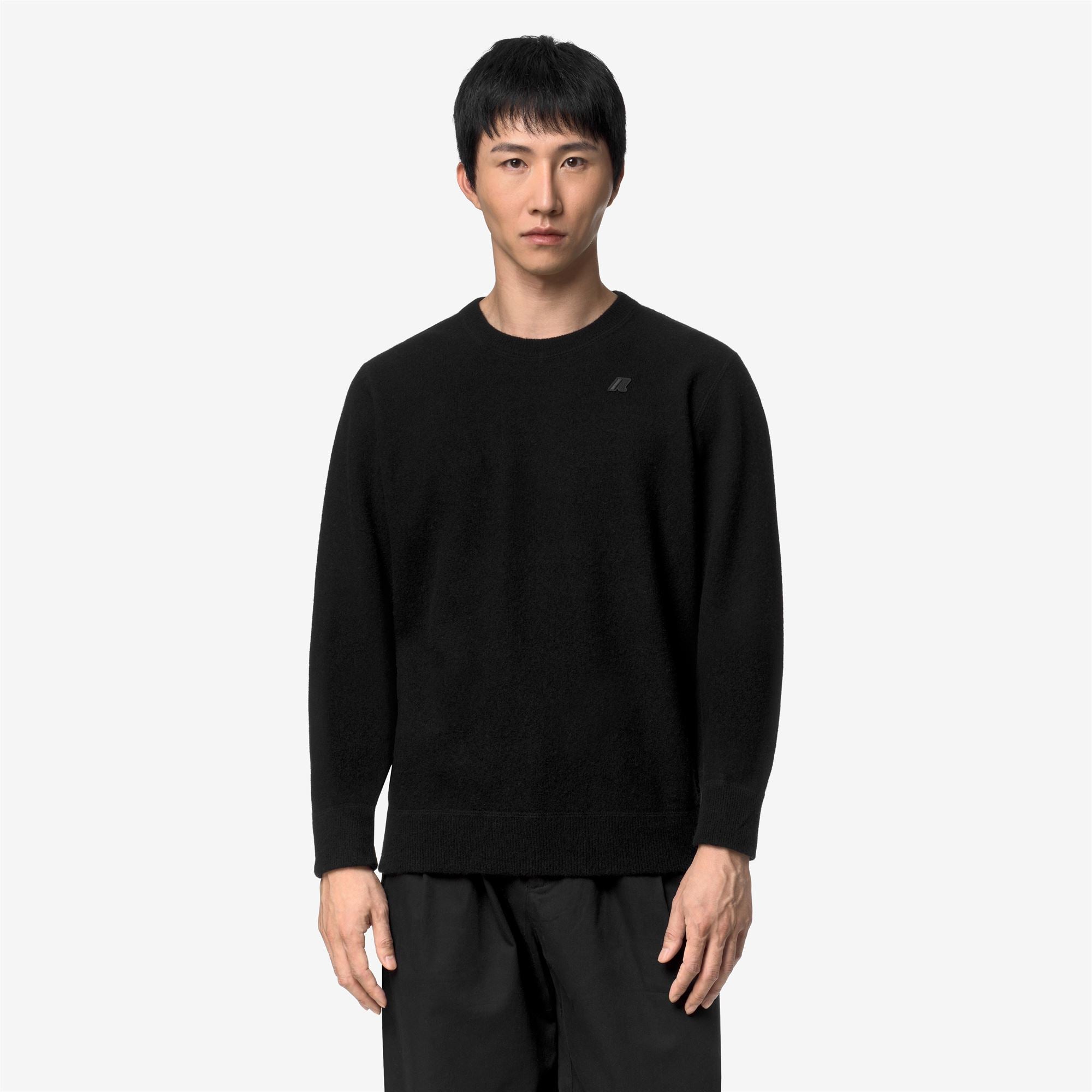 k-way-sebastien-fleece-stitch-pull-homme-black-pure-100-laine image 1