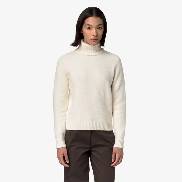 k-way-peggy-sponge-yarn-pull-col-roul-femme-white-natural image 1