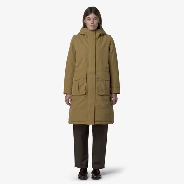 k-way-brunil-cotton-feel-parka-longue-femme-beige-seed-beige-fur image 1