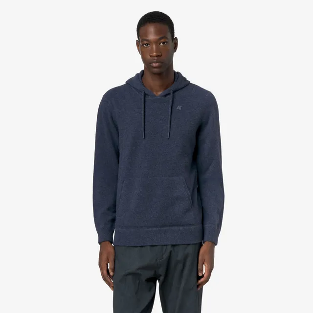k-way-arzel-fleece-stitch-pull-capuche-homme-blue-dusty image 1