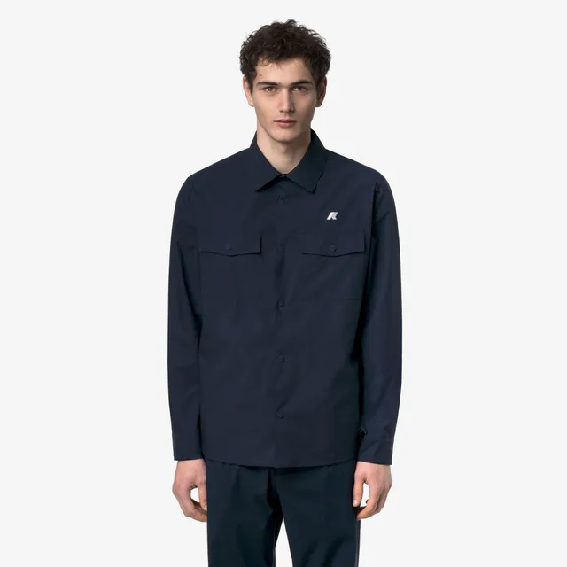 k-way-umbert-stretch-2layers-veste-court-homme-blue-depth image 1