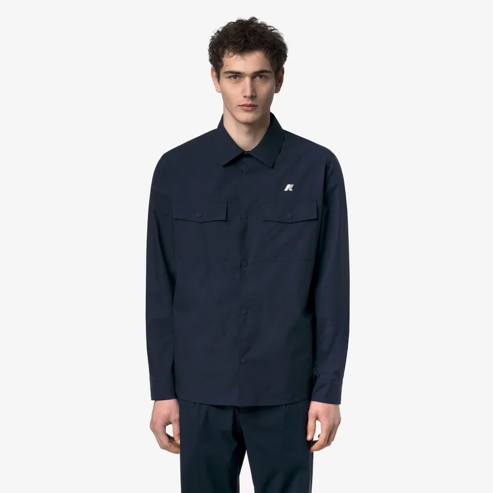 k-way-umbert-stretch-2layers-veste-court-homme-blue-depth image 1