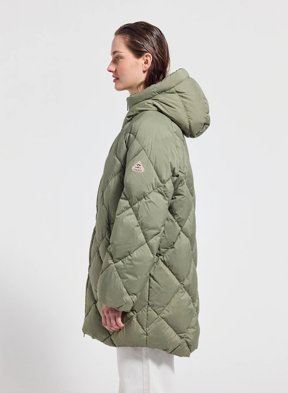 doudoune-longue-femme-pyrenex-adele-parka-kaki-clair image 3