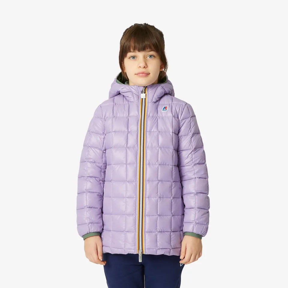 k-way-p-sophie-thermo-plus-2-double-veste-mi-longue-fille-green-laurel-violet-la image 1