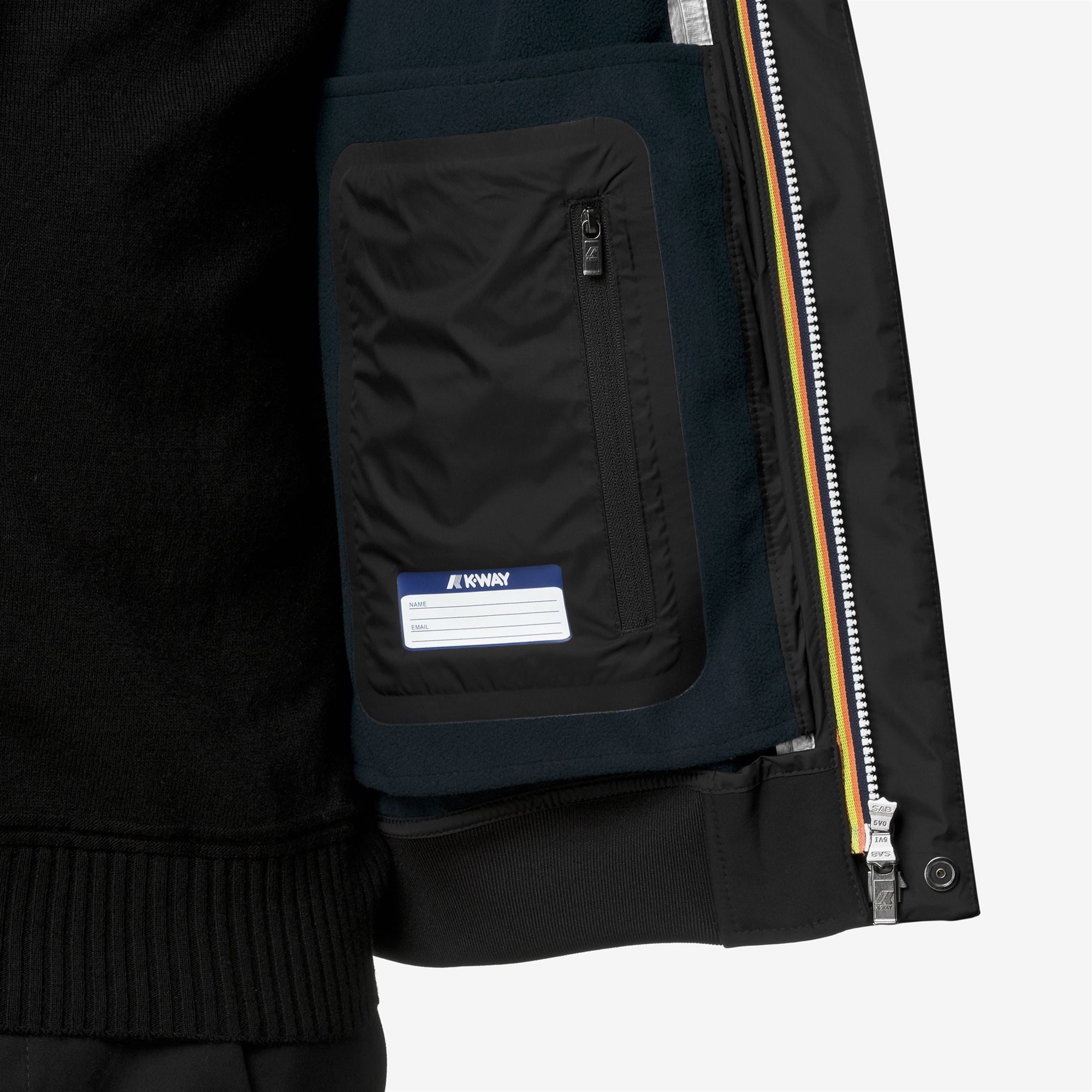 k-way-joachim-bonded-veste-courte-homme-black-pure-blue-depth image 4