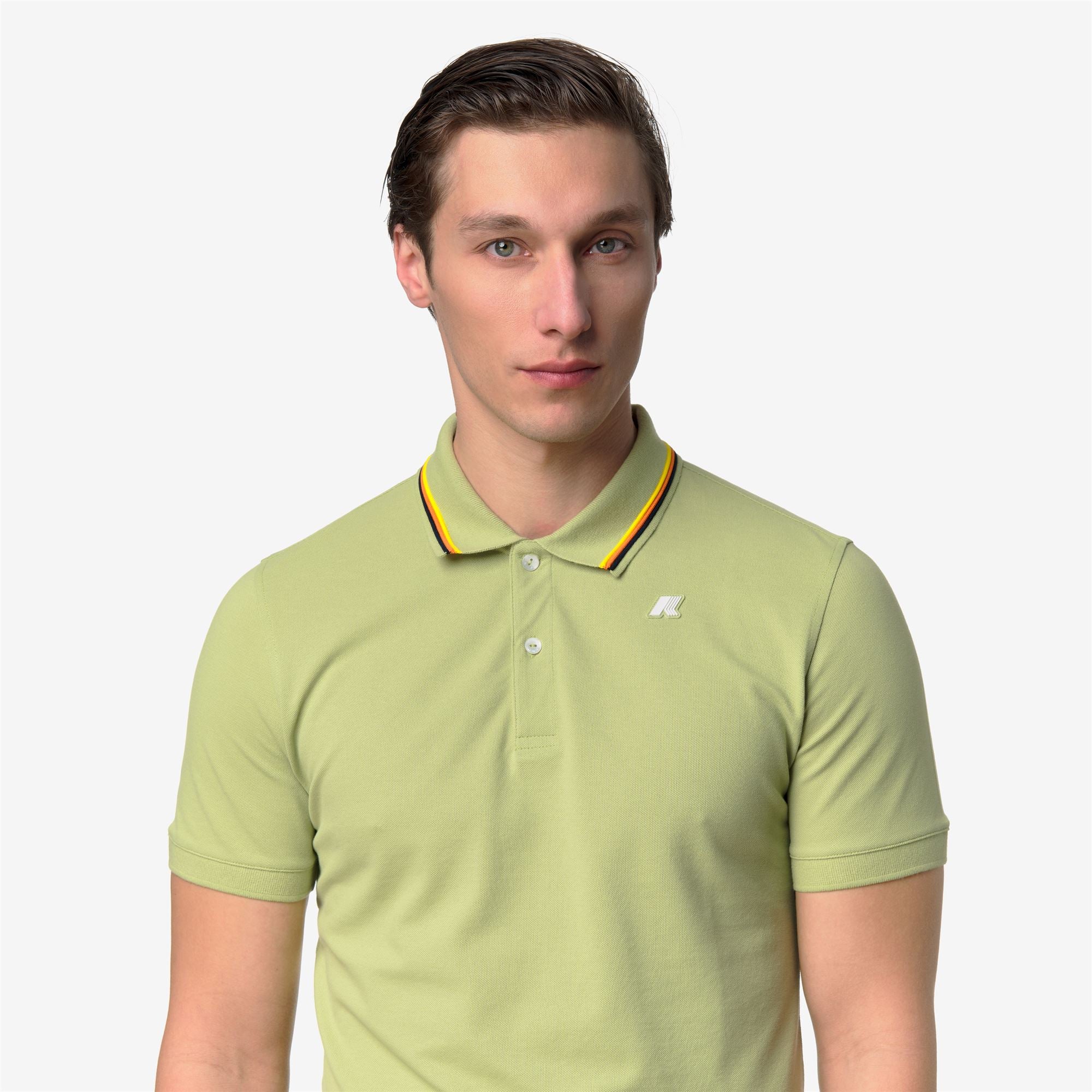 k-way-jud-pique-slim-polo-homme-green-dk-lime image 4