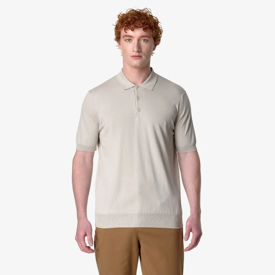 k-way-pleyne-polo-maille-homme-beige-lt image 1