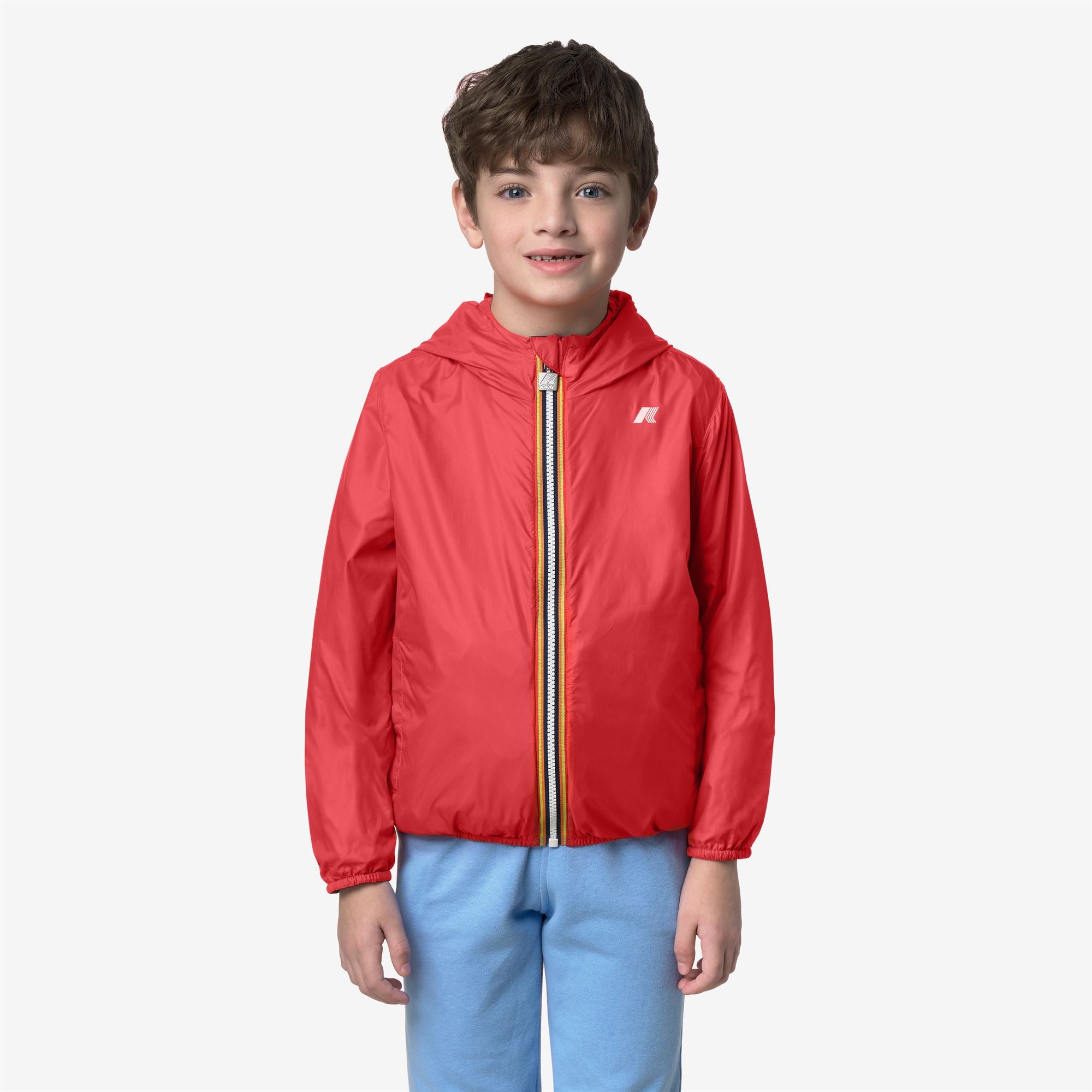 k-way-p-jake-plus-2-double-veste-r-versible-gar-on-blue-insignia-red-poppy image 4