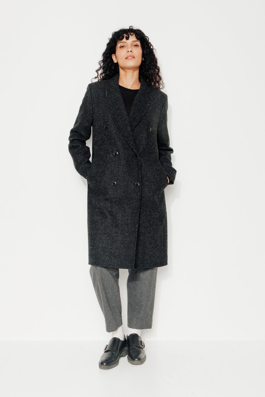trench-coat-peuplier-manteau-mi-long-drap-de-laine-shetland-gris-fonc image 8