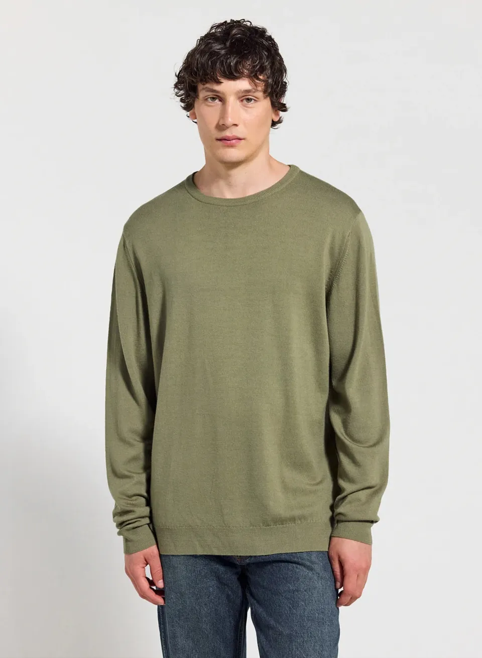 pull-fin-col-rond-en-laine-m-rinos-homme-pyrenex-omhet-kaki image 1