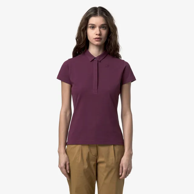 k-way-amedea-pique-slim-polo-femme-violet-mauve-wine image 1
