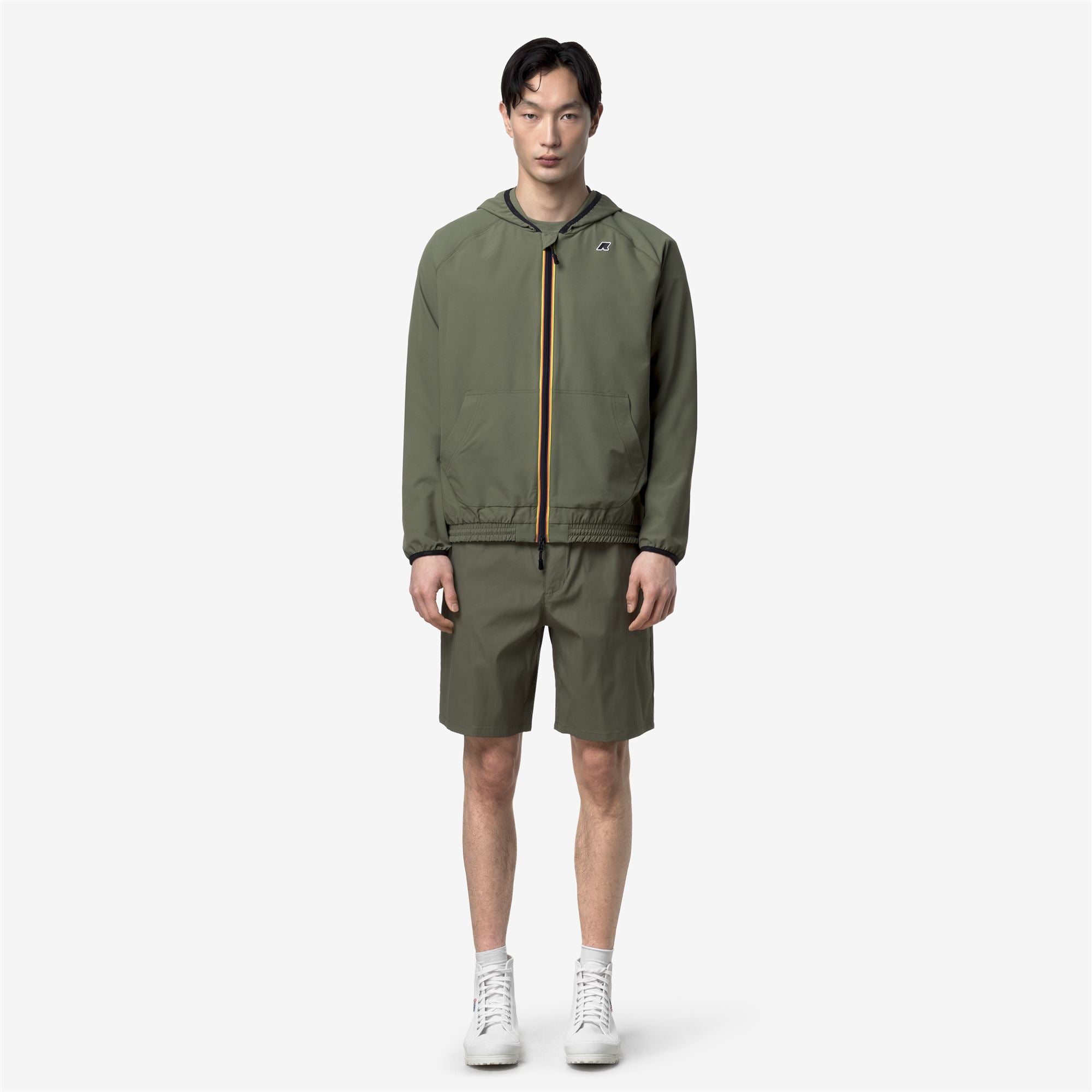 k-way-sia-veste-polaire-hoodie-homme-green-lichen image 1