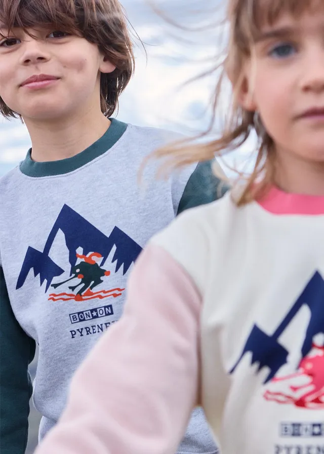 pyrenex-x-bonton-sandy-sweat-enfant-coton-gris-chin image 1