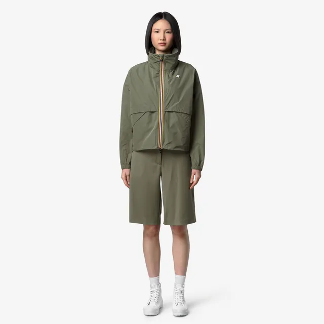 k-way-aubette-memory-touch-veste-courte-femme-green-lichen image 1