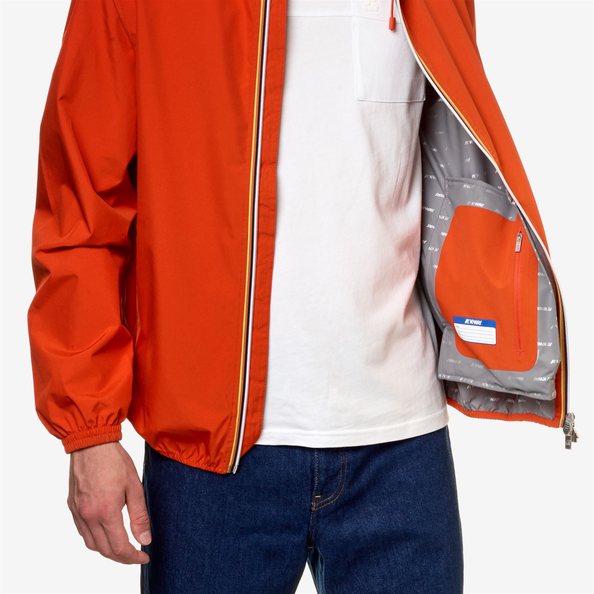 k-way-jack-eco-stretch-dot-veste-coupe-vent-court-homme-orange-pumpkin image 4