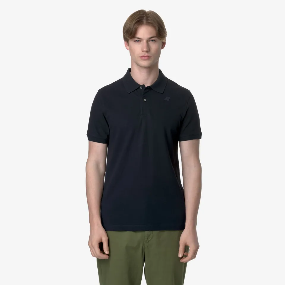 k-way-amedee-pique-slim-polo-homme-blue-depth image 1