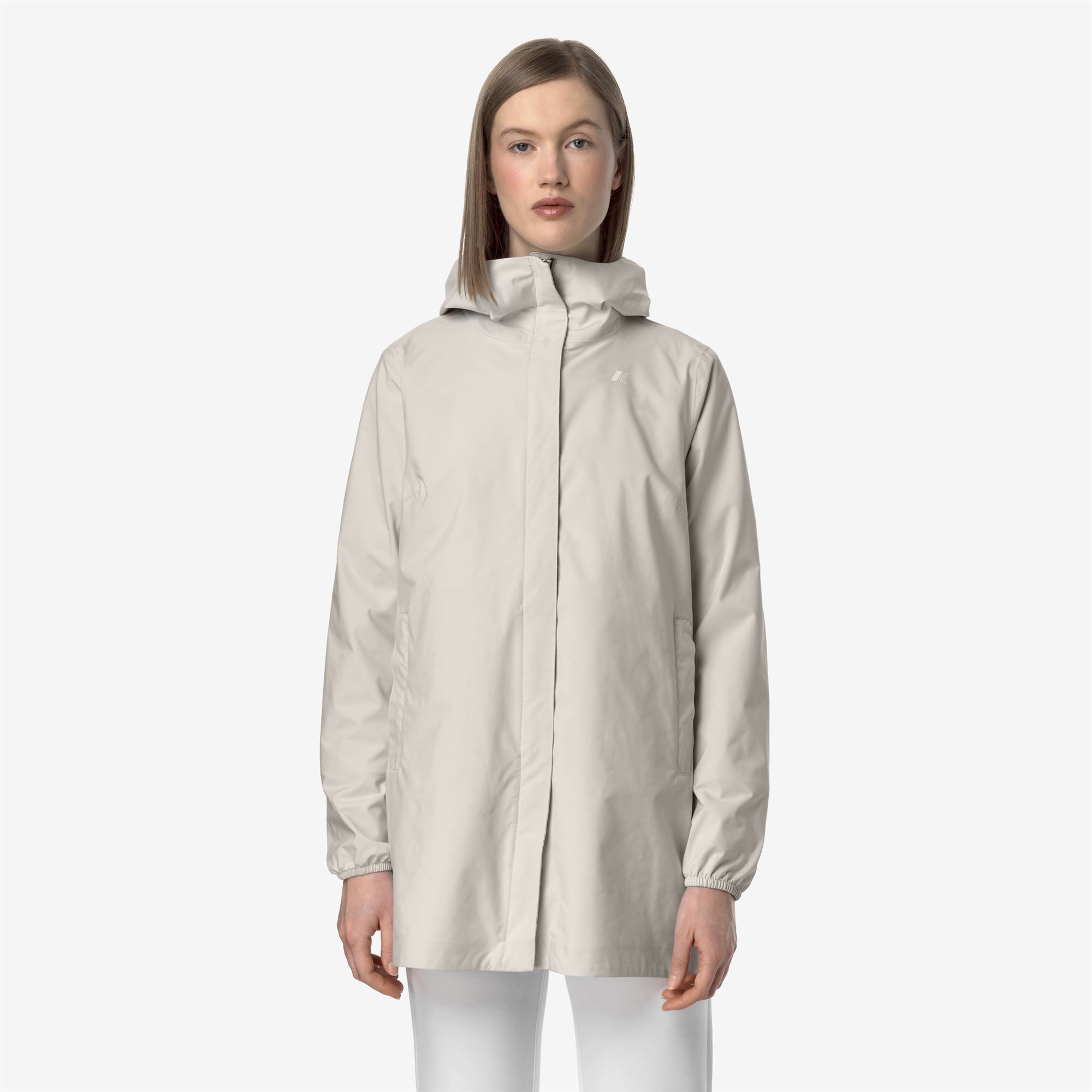 k-way-sophie-stretch-dot-veste-mi-longue-femme-beige-lt image 1