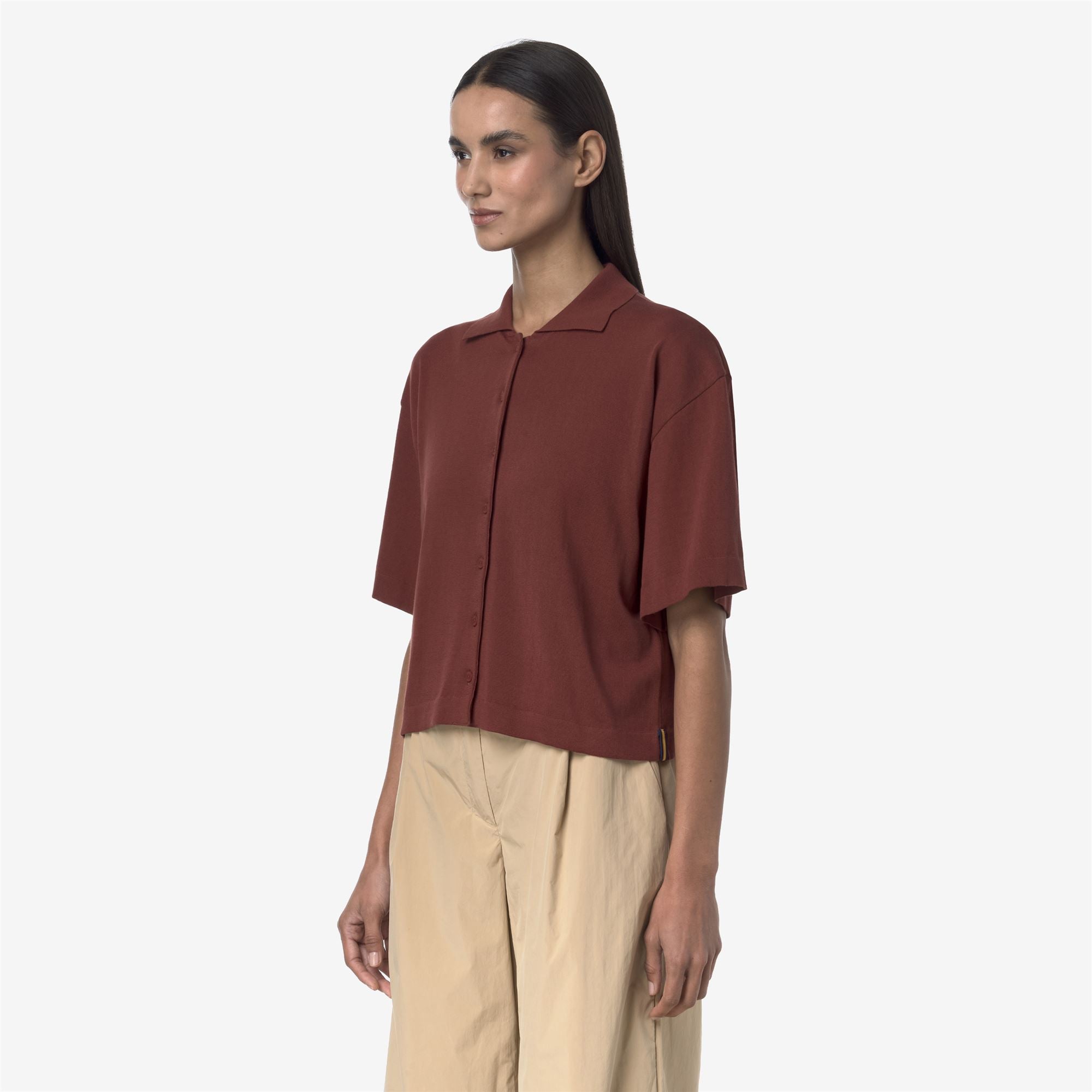 k-way-carry-maille-veste-femme-brown-fiery image 2