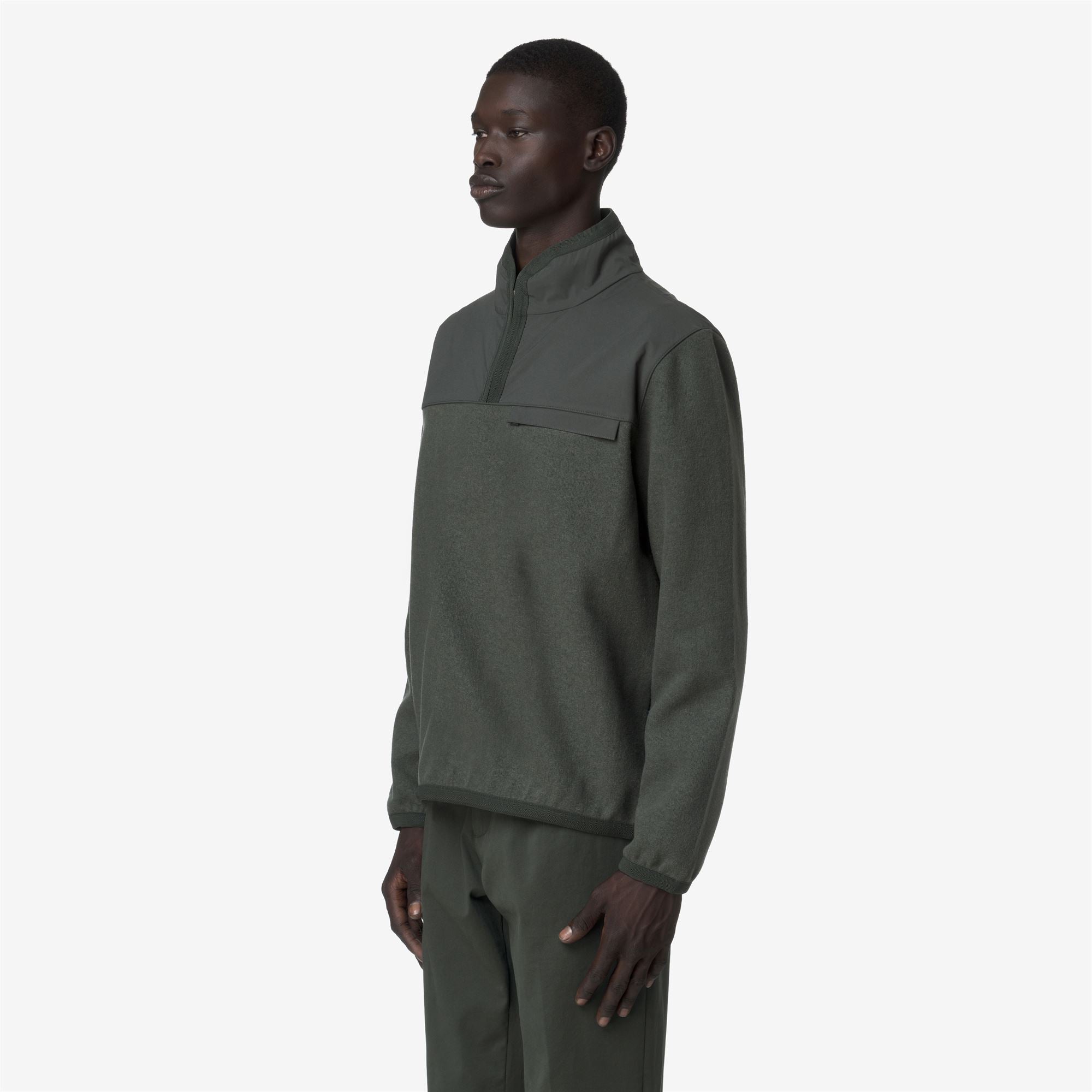 k-way-fleury-wool-nylon-mix-polaire-pull-over-homme-green-blackish-blue-airforce image 2