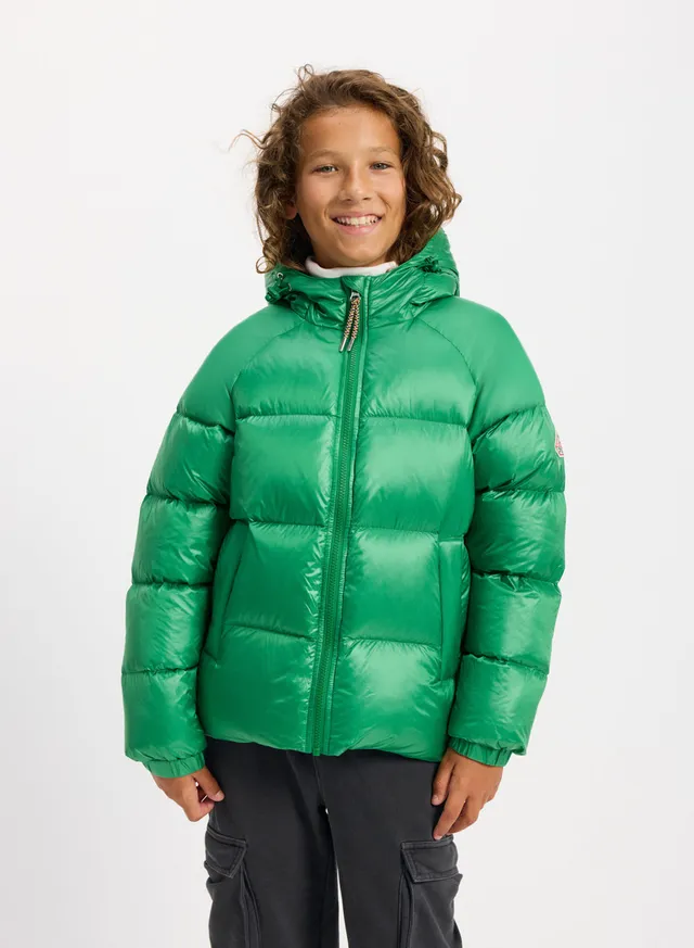 pyrenex-sten-doudoune-capuche-enfant-verte-duvet-naturel image 1