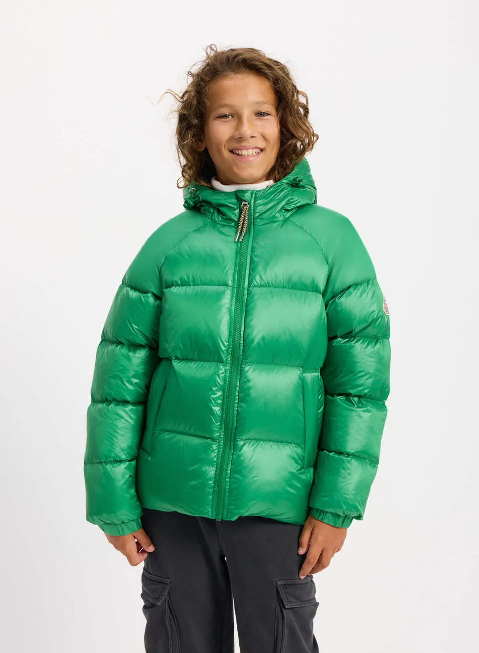 pyrenex-sten-doudoune-capuche-enfant-verte-duvet-naturel image 1
