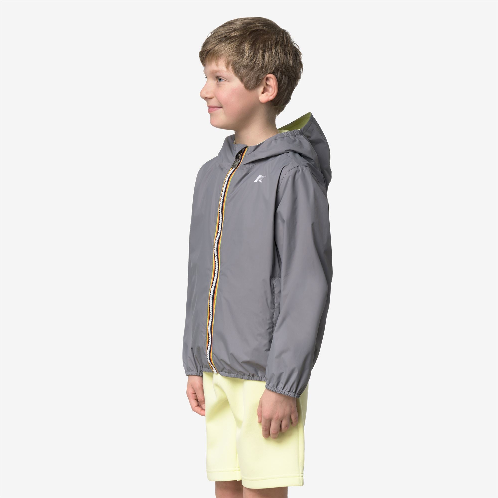 k-way-p-jake-plus-2-double-veste-court-gar-on-grey-frost-yellow-lime image 2