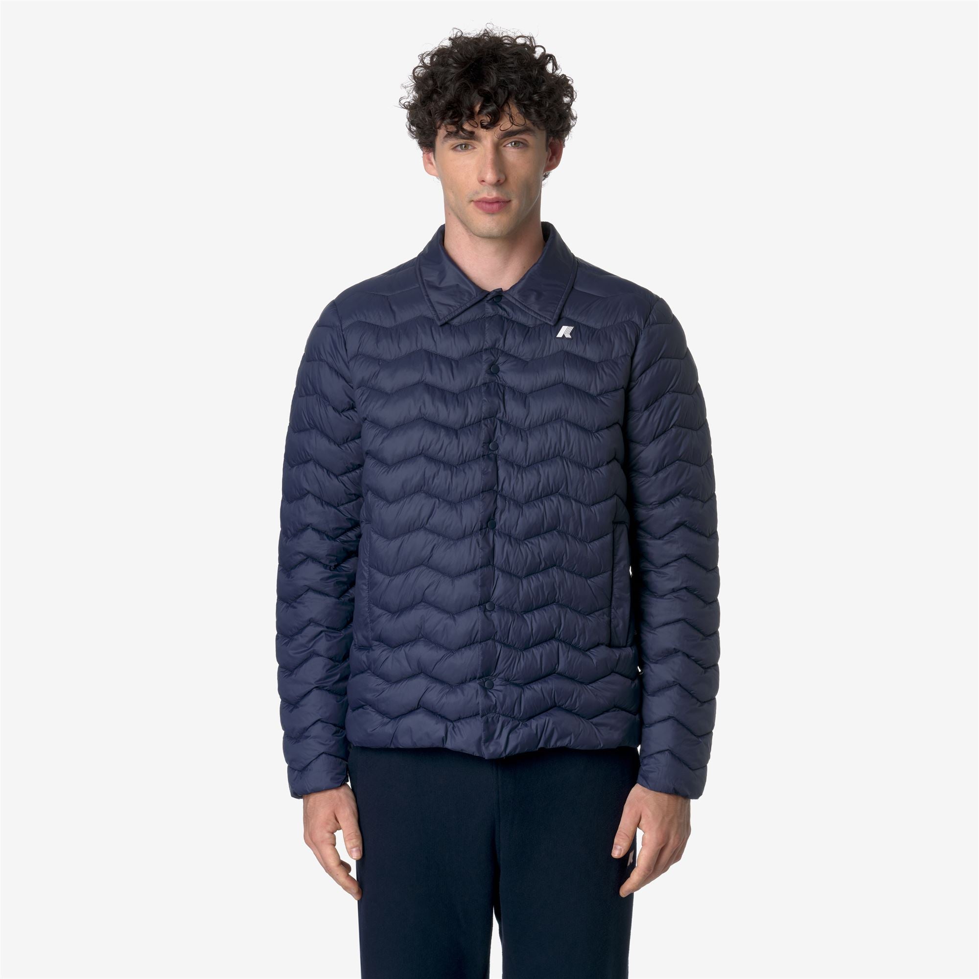 k-way-bruno-quilted-warm-veste-courte-homme-blue-depth image 1