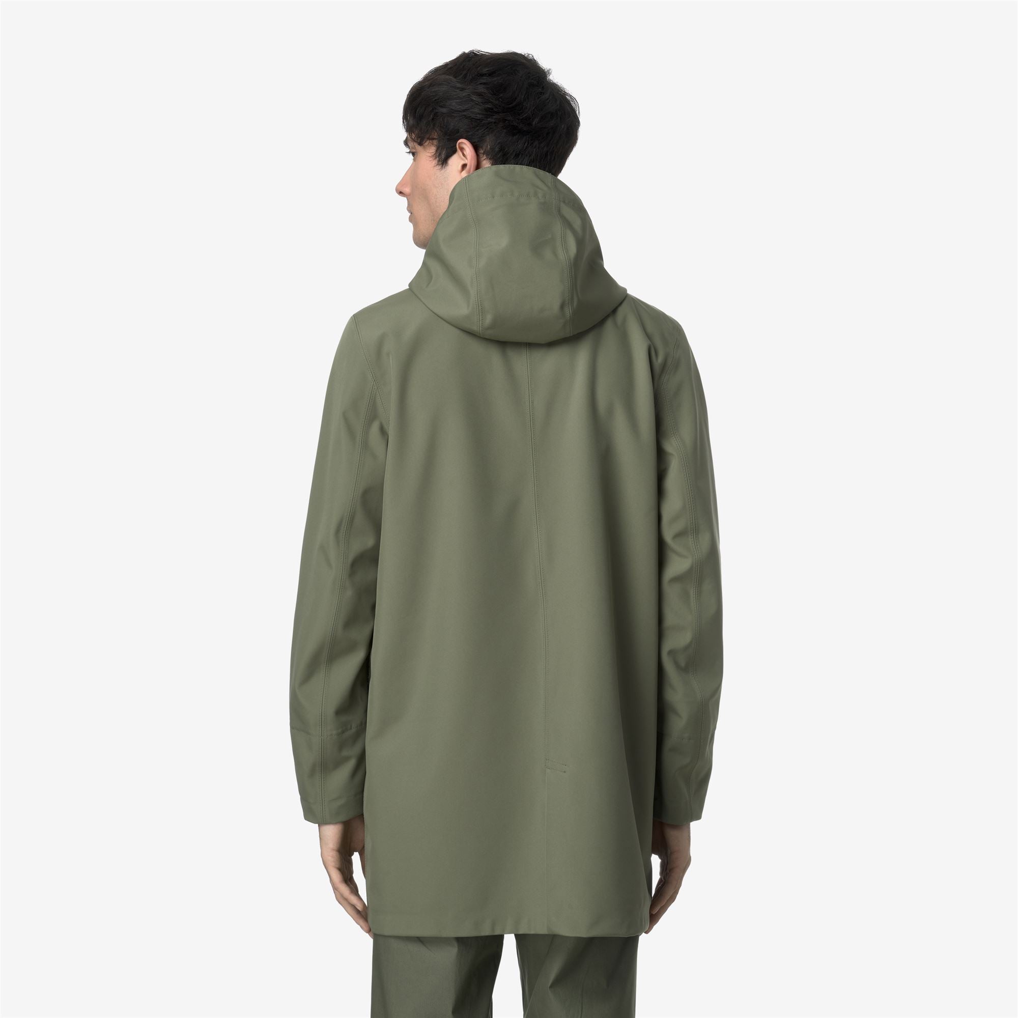 k-way-tommy-bonded-jersey-parka-longueur-3-4-homme-green-lichen image 3