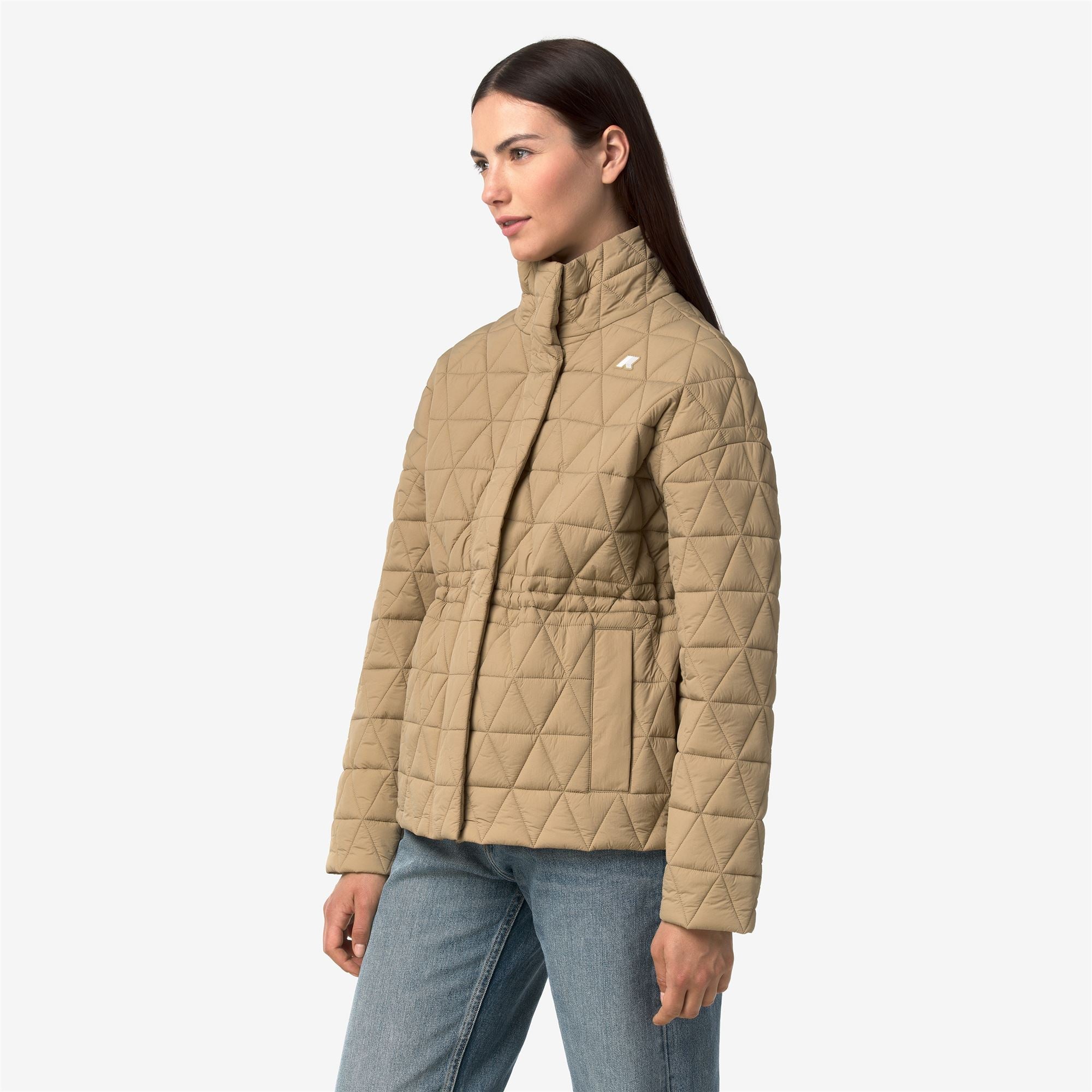 k-way-selene-diamond-quilted-warm-veste-mi-longue-femme-beige-khaki image 2