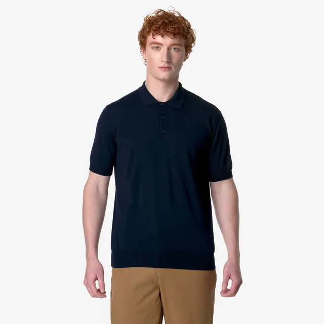 k-way-pleyne-polo-maille-homme-blue-depth image 1