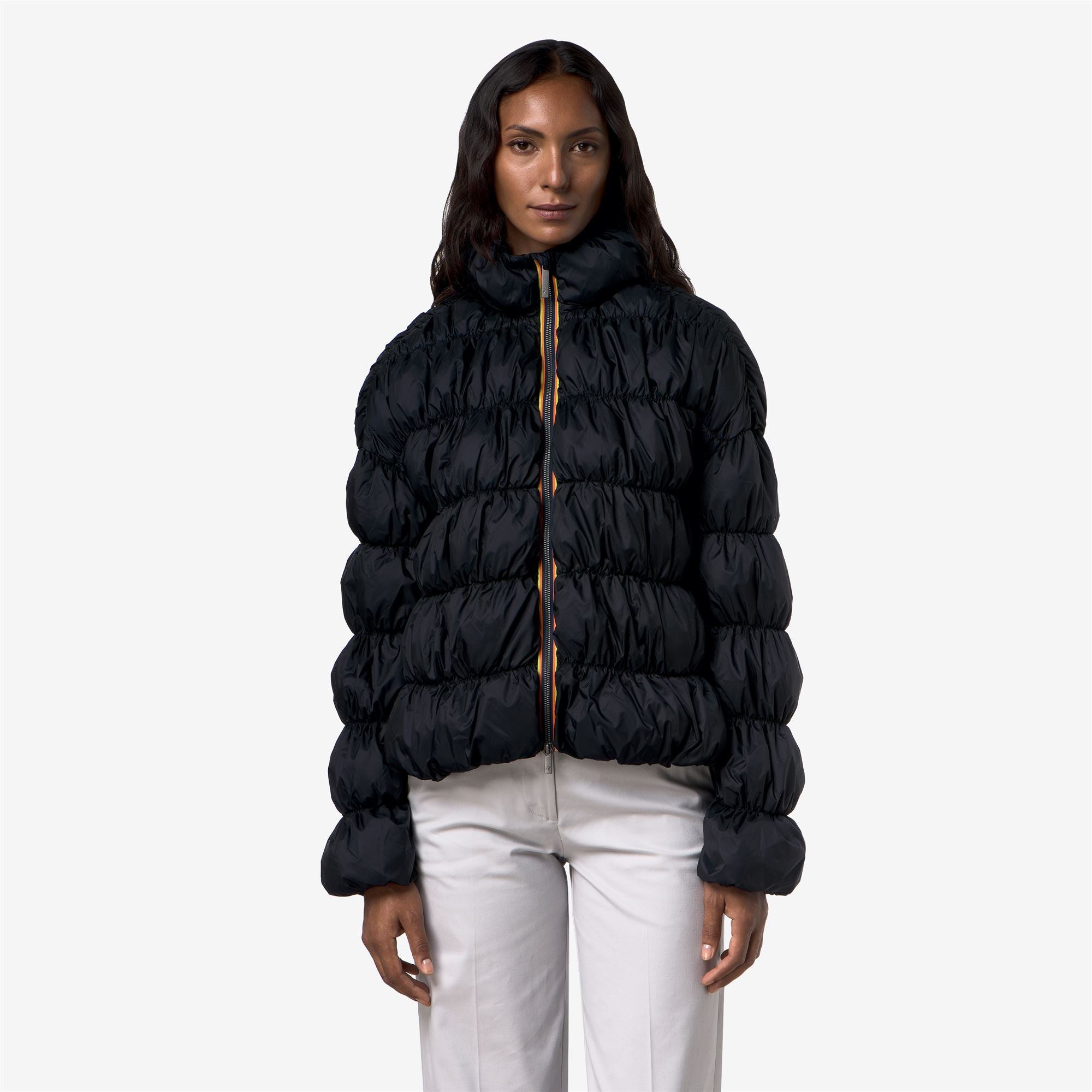 k-way-frayn-maxi-ruffles-veste-courte-femme-blue-depth image 1