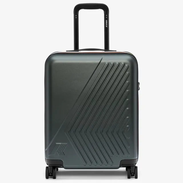 k-way-eudoxie-logo-valise-trolley-cabine-rigide-unisexe-green-blackish image 1