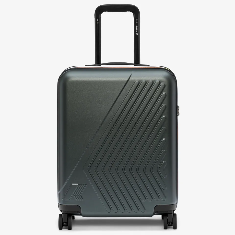 k-way-eudoxie-logo-valise-trolley-cabine-rigide-unisexe-green-blackish image 1