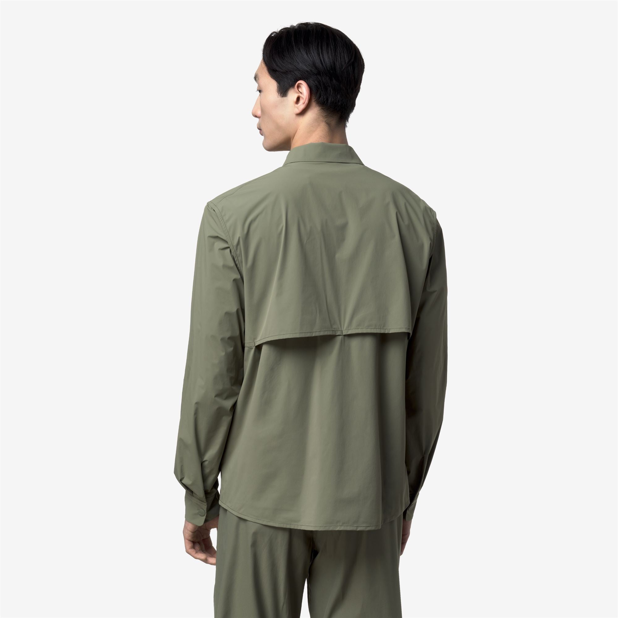 k-way-recher-chemise-longue-homme-technique-green-lichen image 3