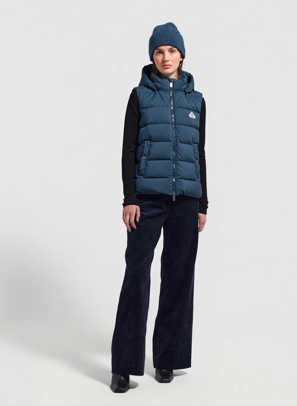 pyrenex-spoutnic-doudoune-sans-manches-femme-bleu-p-trole-capuche-amovible image 2