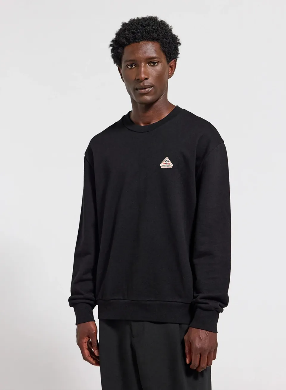 pyrenex-phase-sweat-col-rond-unisexe-noir-coton-bio image 1