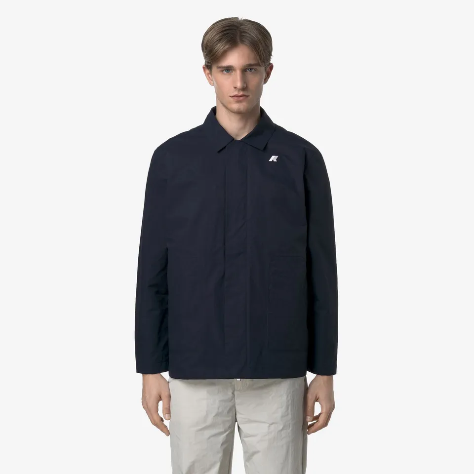k-way-broen-cotton-nylon-veste-court-homme-blue-depth image 1