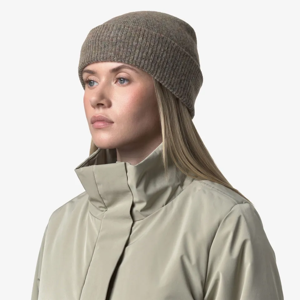 k-way-brice-wool-stretch-bonnet-femme-pink-dust-mix image 1